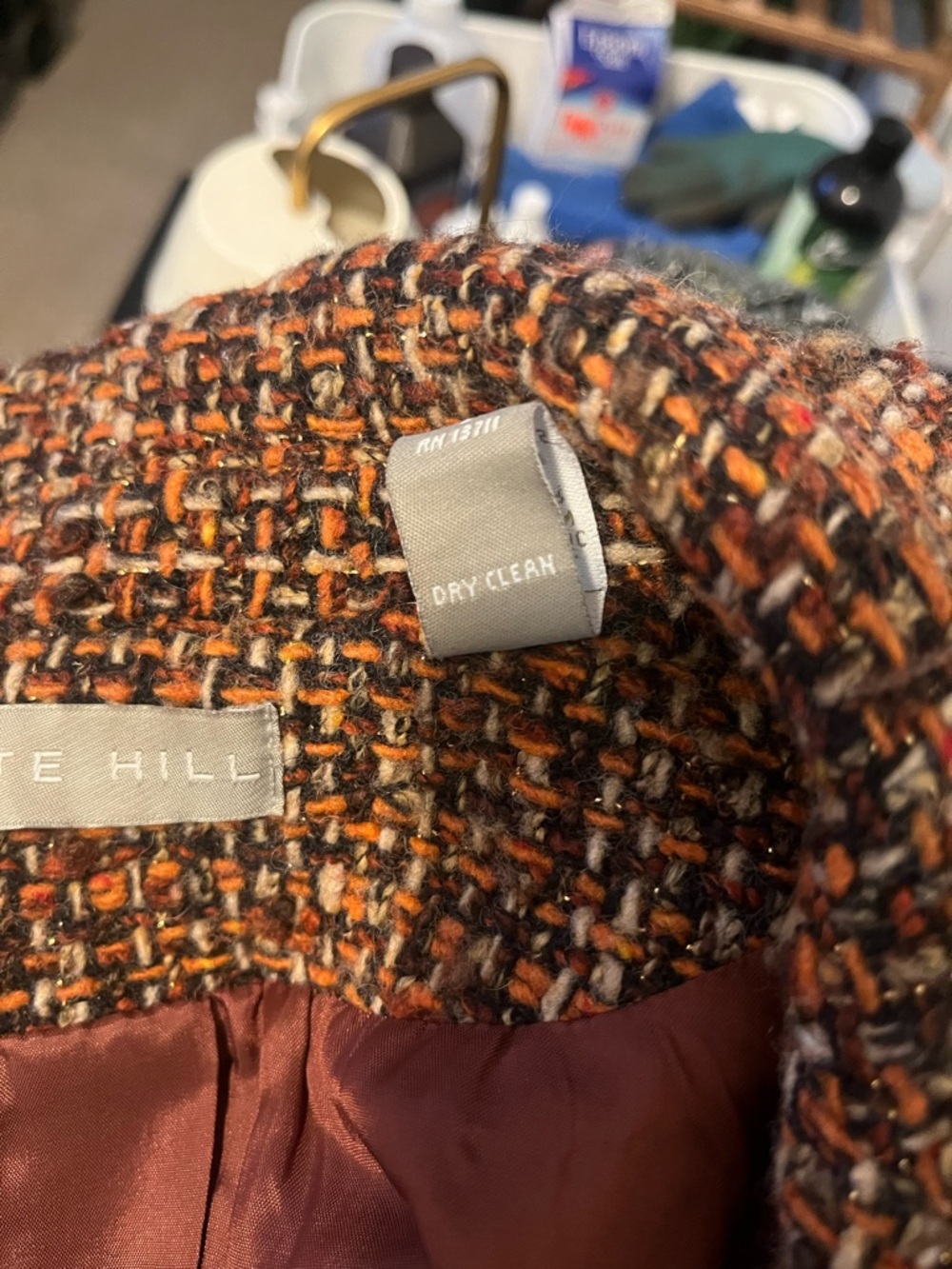 Kate Hill Brown Multi-Tone Tweed Cropped Blazer - Picture 7 of 8